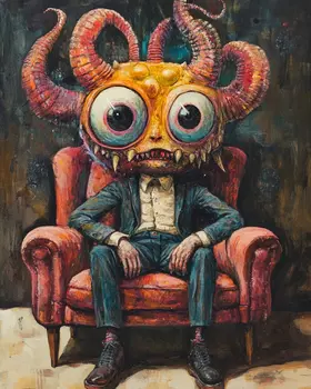Shocked Octo-Head - Lowbrow Wall Art Prints - 8"x10" Art Print for 11"x14" Frame