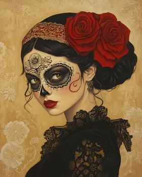 Rose Lady - Lowbrow Wall Art Prints - 8"x10" Art Print for 11"x14" Frame