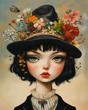 Wendy's Portrait - Lowbrow Wall Art Prints - 8"x10" Art Print for 11"x14" Frame