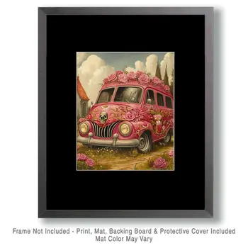 Flower Bus - Lowbrow Wall Art Prints - 8"x10" Art Print for 11"x14" Frame