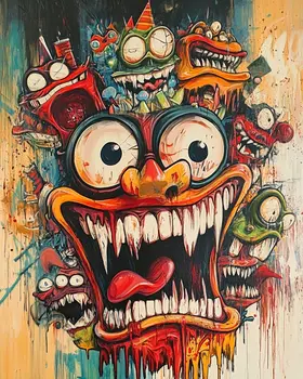 Fried Freddy - Lowbrow Wall Art Prints - 8"x10" Art Print for 11"x14" Frame