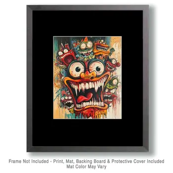 Fried Freddy - Lowbrow Wall Art Prints - 8"x10" Art Print for 11"x14" Frame