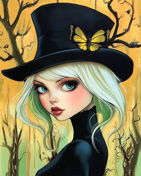 Tophat Tamara - Lowbrow Wall Art Prints - 8"x10" Art Print for 11"x14" Frame