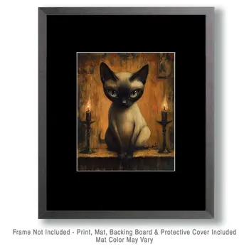 Sinister Siamese Kitten - Lowbrow Wall Art Prints - 8"x10" Art Print for 11"x14" Frame