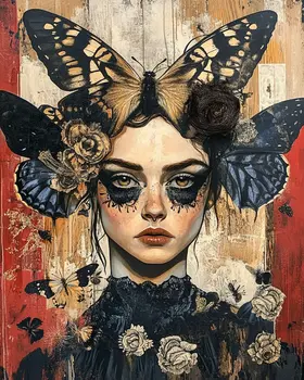 Butterfly Barbie - Lowbrow Wall Art Prints - 8"x10" Art Print for 11"x14" Frame