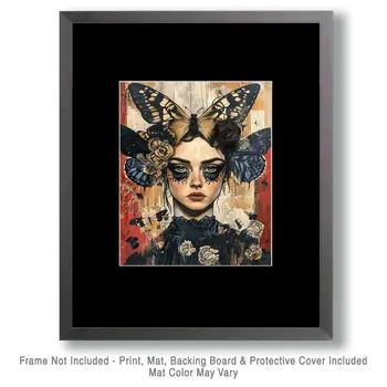 Butterfly Barbie - Lowbrow Wall Art Prints - 8"x10" Art Print for 11"x14" Frame