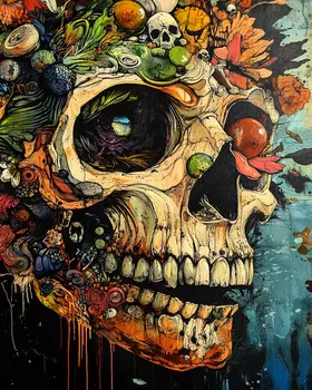 Harry's Skull - Lowbrow Wall Art Prints - 8"x10" Art Print for 11"x14" Frame