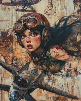 Aviator - Lowbrow Wall Art Prints - 8"x10" Art Print for 11"x14" Frame