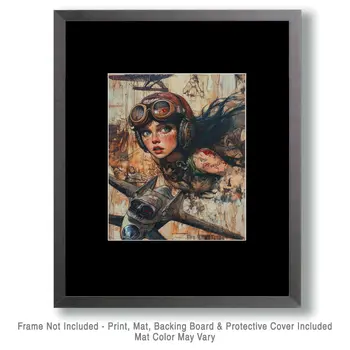Aviator - Lowbrow Wall Art Prints - 8"x10" Art Print for 11"x14" Frame