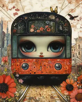 Miss Subway - Lowbrow Wall Art Prints - 8"x10" Art Print for 11"x14" Frame