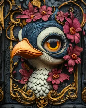 Pretty Bird - Lowbrow Wall Art Prints - 8"x10" Art Print for 11"x14" Frame