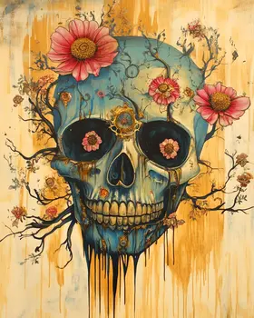 Skully - Lowbrow Wall Art Prints - 8"x10" Art Print for 11"x14" Frame