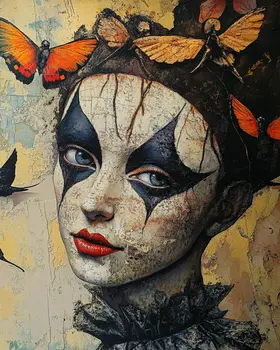 She's Mime - Lowbrow Wall Art Prints - 8"x10" Art Print for 11"x14" Frame