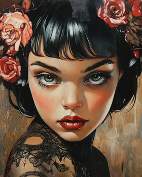 Tempermental Theresa - Lowbrow Wall Art Prints - 8"x10" Art Print for 11"x14" Frame