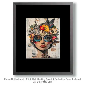 Flowerful - Lowbrow Wall Art Prints - 8"x10" Art Print for 11"x14" Frame