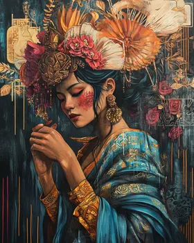 Mysterious Beauty - Lowbrow Wall Art Prints - 8"x10" Art Print for 11"x14" Frame