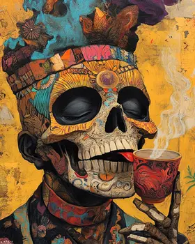 Morning Tea - Lowbrow Wall Art Prints - 8"x10" Art Print for 11"x14" Frame