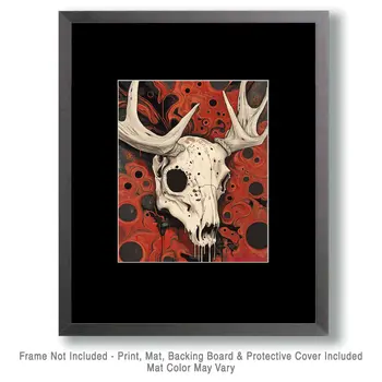 Deer Skull - Lowbrow Wall Art Prints - 8"x10" Art Print for 11"x14" Frame