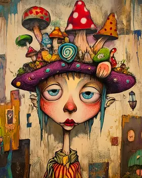 Mushroom Mac - Lowbrow Wall Art Prints - 8"x10" Art Print for 11"x14" Frame