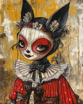 Happy Cat Kate - Lowbrow Wall Art Prints - 8"x10" Art Print for 11"x14" Frame