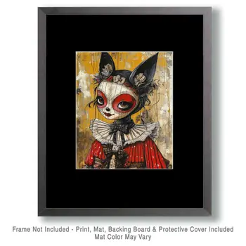 Happy Cat Kate - Lowbrow Wall Art Prints - 8"x10" Art Print for 11"x14" Frame
