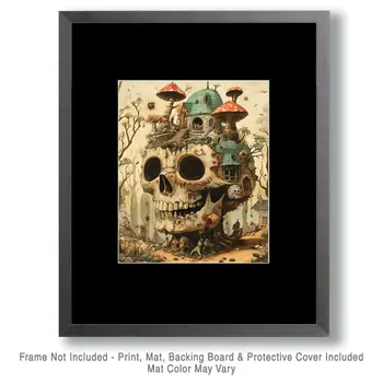 Skull Home - Lowbrow Wall Art Prints - 8"x10" Art Print for 11"x14" Frame