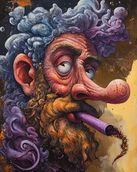 Old Toker - Lowbrow Wall Art Prints - 8"x10" Art Print for 11"x14" Frame