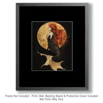 Gothic Mermaid - Wall Art Print - Ocean Seaside Beachcore - 8"x10" Artwork - 11"x14" Matte