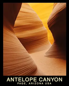 Lower Canyon - Antelope Canyon Souvenir Home Decor Wall Art Prints – 8″x10″ Artwork – 11″x14″ Mat