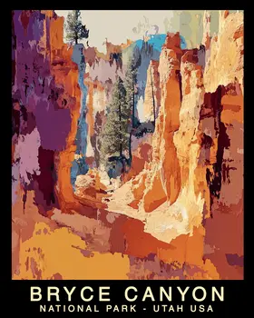 Sunny Day - Bryce Canyon Souvenir Home Decor Wall Art Prints – 8″x10″ Artwork – 11″x14″ Mat