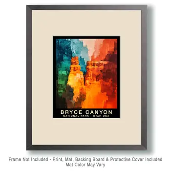 Abstract - Bryce Canyon Souvenir Home Decor Wall Art Prints – 8″x10″ Artwork – 11″x14″ Mat