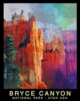Coming Storm - Bryce Canyon Souvenir Home Decor Wall Art Prints – 8″x10″ Artwork – 11″x14″ Mat