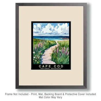 Beach Path - Cape Cod Souvenir Home Decor Wall Art Prints – 8″x10″ Artwork – 11″x14″ Mat