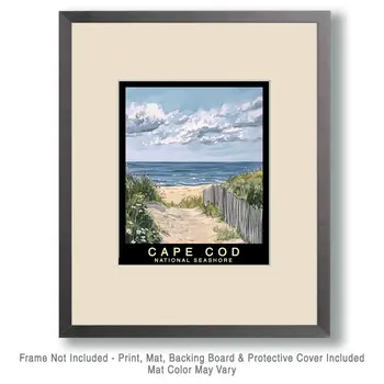 Beach Entrance - Cape Cod Souvenir Home Decor Wall Art Prints – 8″x10″ Artwork – 11″x14″ Mat