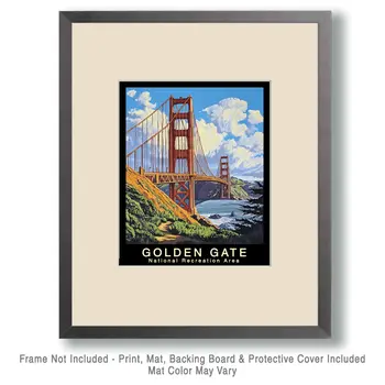 Impressionist - Golden Gate Souvenir Home Decor Wall Art Prints – 8″x10″ Artwork – 11″x14″ Mat