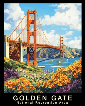 Wildflowers - Golden Gate Souvenir Home Decor Wall Art Prints – 8″x10″ Artwork – 11″x14″ Mat