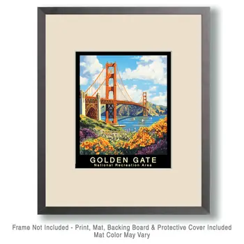 Wildflowers - Golden Gate Souvenir Home Decor Wall Art Prints – 8″x10″ Artwork – 11″x14″ Mat