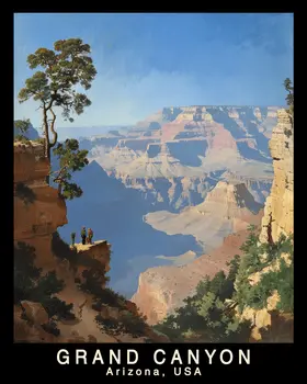 Overlook - Grand Canyon Souvenir Home Decor Wall Art Prints – 8″x10″ Artwork – 11″x14″ Matte