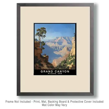 Overlook - Grand Canyon Souvenir Home Decor Wall Art Prints – 8″x10″ Artwork – 11″x14″ Matte