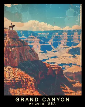 Cowboy - Grand Canyon Souvenir Home Decor Wall Art Prints – 8″x10″ Artwork – 11″x14″ Matte