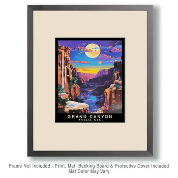 Neo-Pop - Grand Canyon Souvenir Home Decor Wall Art Prints – 8″x10″ Artwork – 11″x14″ Matte