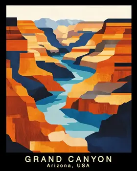 Minimalist - Grand Canyon Souvenir Home Decor Wall Art Prints – 8″x10″ Artwork – 11″x14″ Matte