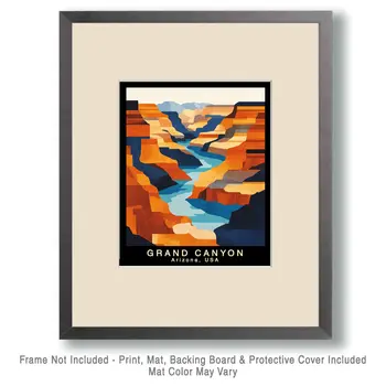 Minimalist - Grand Canyon Souvenir Home Decor Wall Art Prints – 8″x10″ Artwork – 11″x14″ Matte