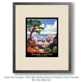 Classic - Grand Canyon Souvenir Home Decor Wall Art Prints – 8″x10″ Artwork – 11″x14″ Matte