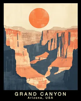 Sunrise - Grand Canyon Souvenir Home Decor Wall Art Prints – 8″x10″ Artwork – 11″x14″ Matte