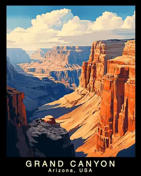 Afternoon - Grand Canyon Souvenir Home Decor Wall Art Prints – 8″x10″ Artwork – 11″x14″ Matte
