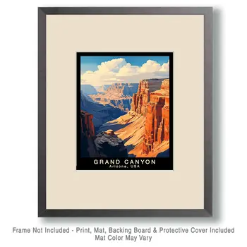 Afternoon - Grand Canyon Souvenir Home Decor Wall Art Prints – 8″x10″ Artwork – 11″x14″ Matte