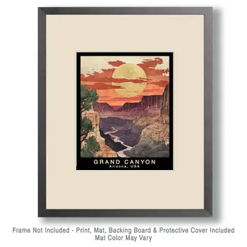 Sunset - Grand Canyon Souvenir Home Decor Wall Art Prints – 8″x10″ Artwork – 11″x14″ Matte