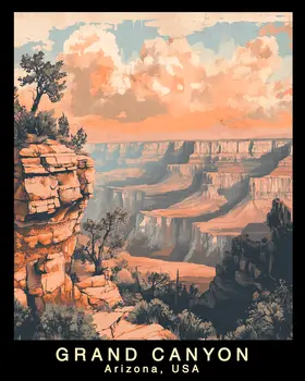 Nostalgic - Grand Canyon Souvenir Home Decor Wall Art Prints – 8″x10″ Artwork – 11″x14″ Matte