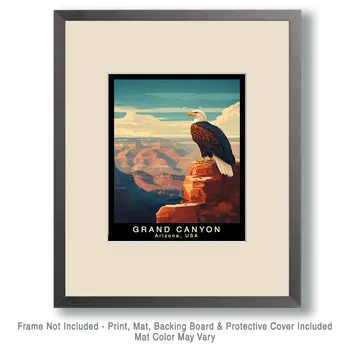 American Bald Eagle - Grand Canyon Souvenir Home Decor Wall Art Prints – 8″x10″ Artwork – 11″x14″ Matte